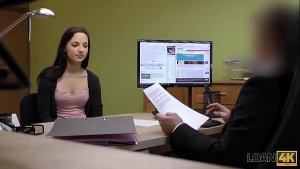 LOAN4K. Agent experiences tight asshole of teen girl who needs cash
