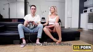 SIS.PORN. Girl craves dick and finds a way to be scored by videogame-addicted stepbro
